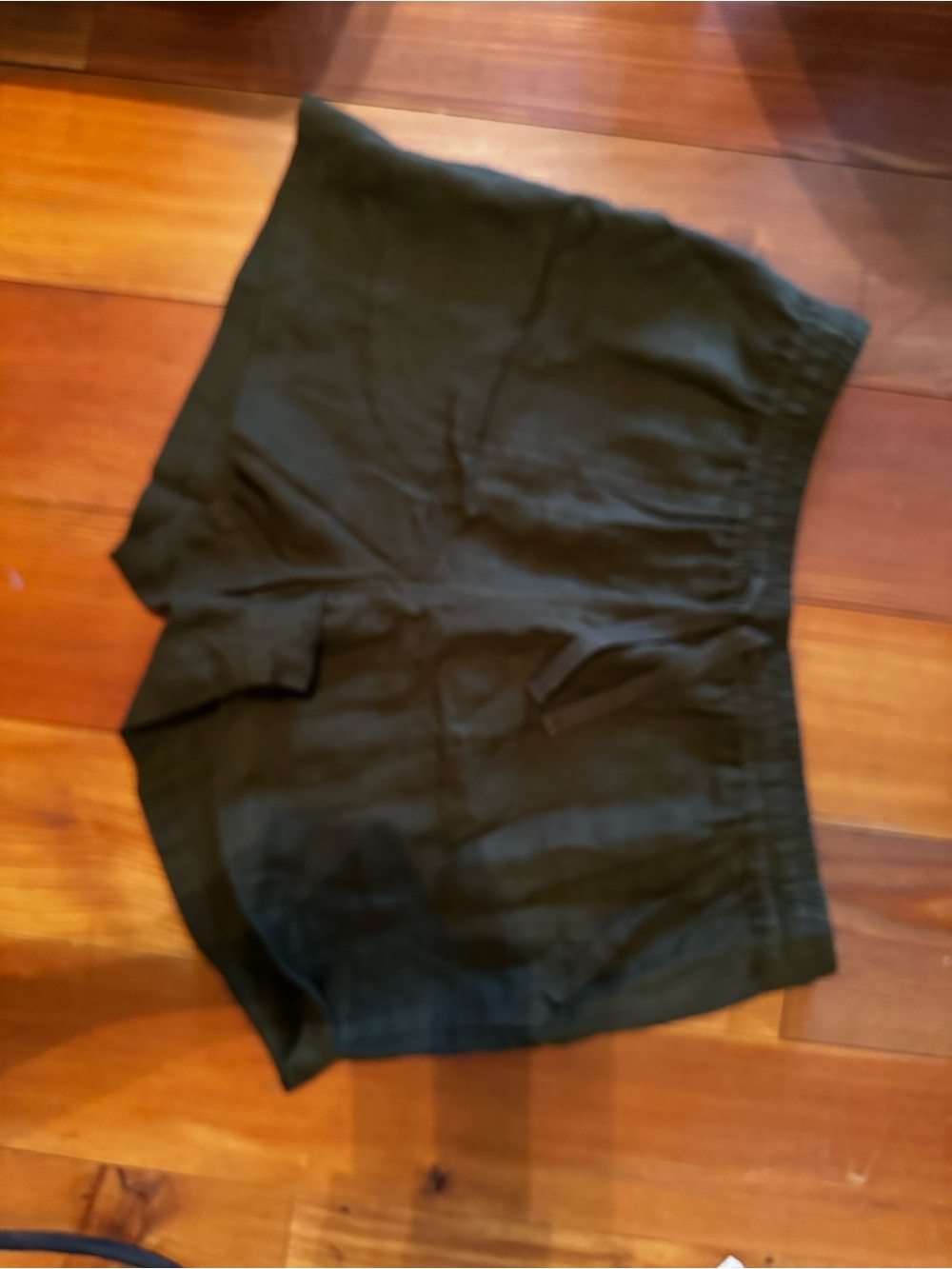Women's Brown 100% drawstring European Linen Short